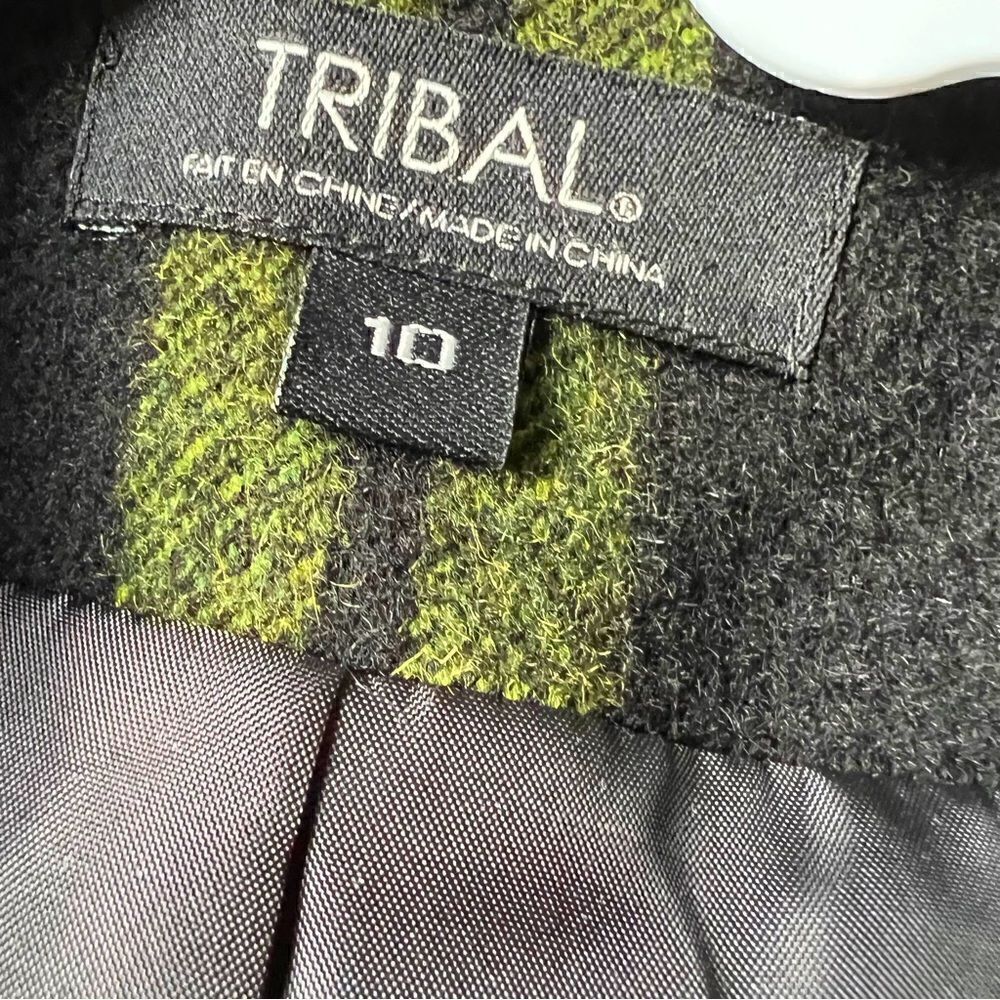 Tribal wool plaid pea coat - Picture 4 of 8